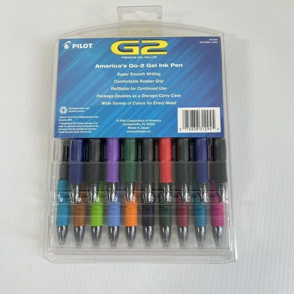 Pilot G2 Retractable Gel Ink Pens Assorted 20-Pack Refillable